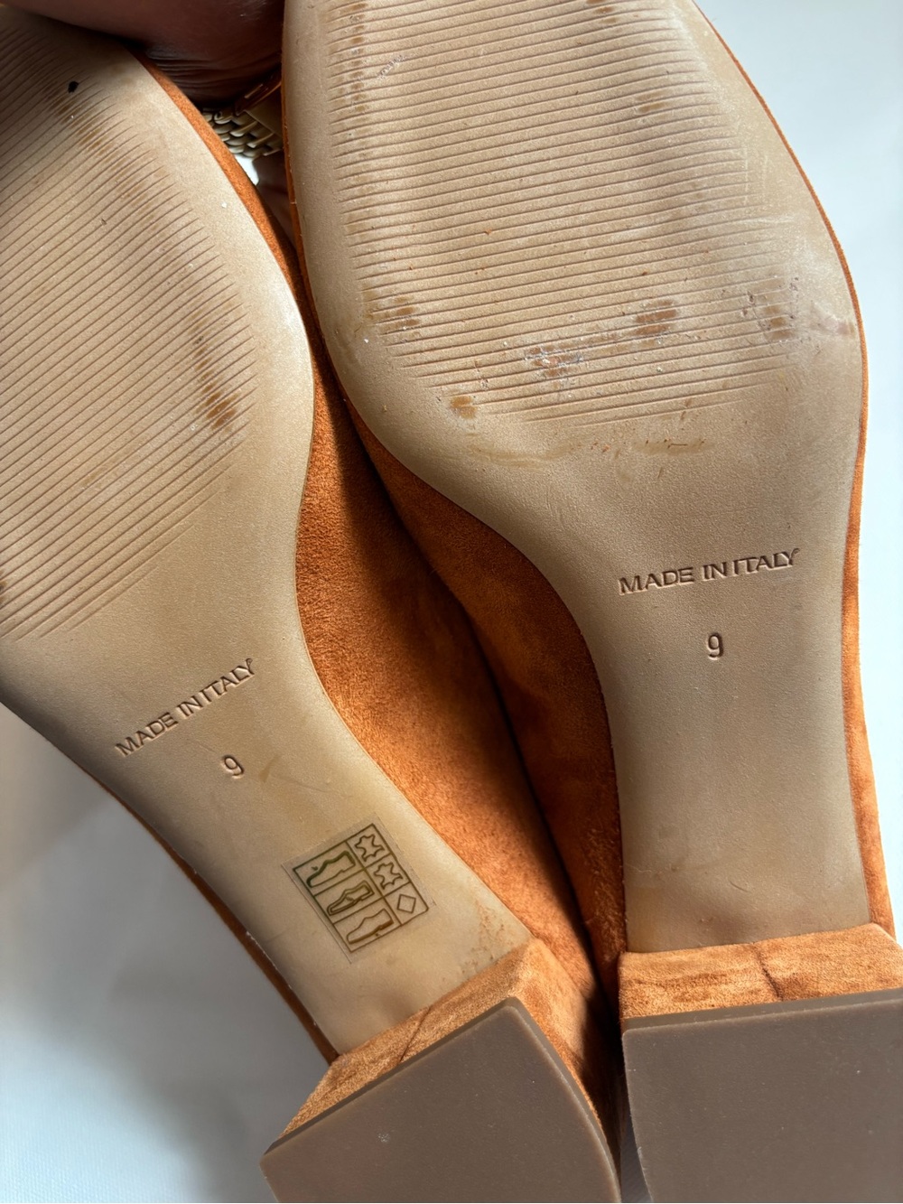 Everlane The Day Block Heel Cognac Suede Size 9 Classic Minimalist Workwear - Picture 8 of 9